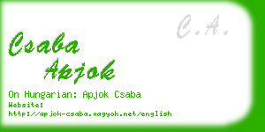 csaba apjok business card